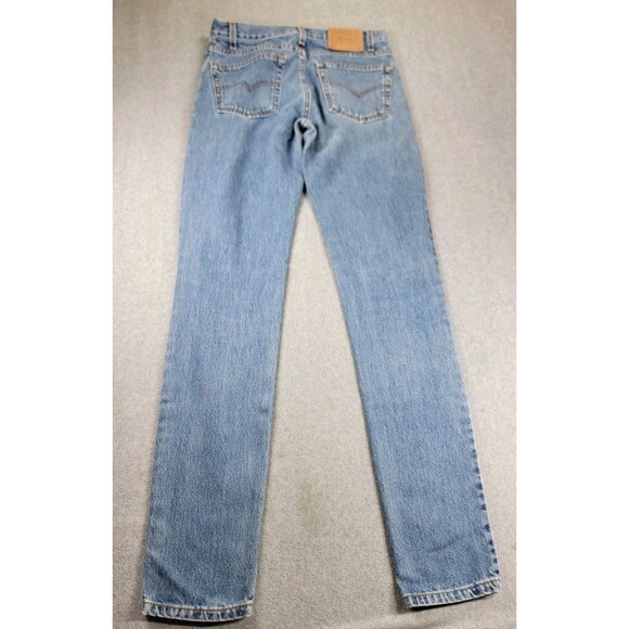 Vintage Levis 512 Jeans Mens 33x34 Slim Straight Blue High Distressed Y2K USA - Picture 14 of 15
